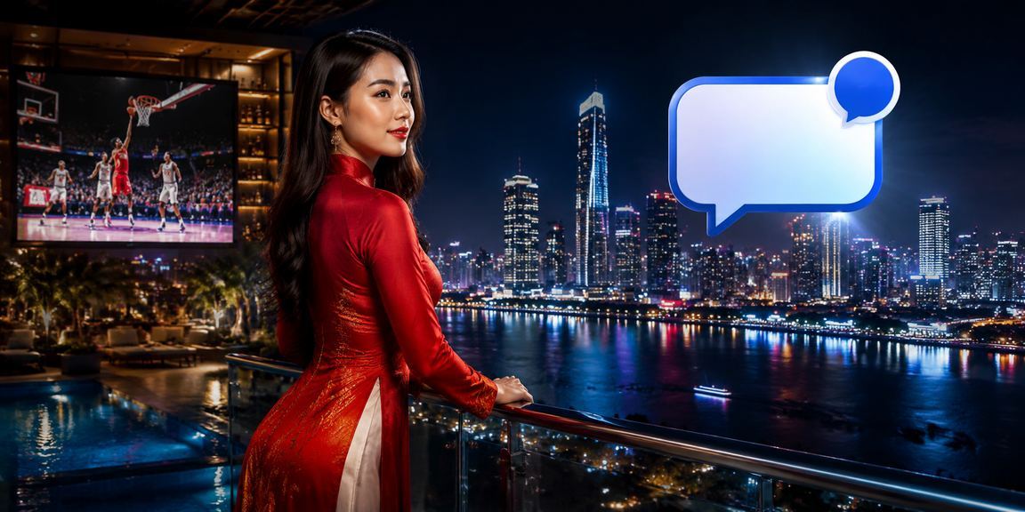 Người dùng Hà Nội theo dõi kèo bóng rổ trực tuyến trong trang phục áo dài truyền thống