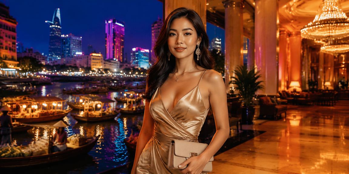 Ánh đèn neon khu trung tâm Hồ Chí Minh về đêm, biểu tượng giải trí có trách nhiệm