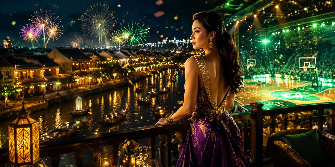 Người dùng tại Hội An xem kèo bóng rổ bên ly cà phê sáng tại quán truyền thống